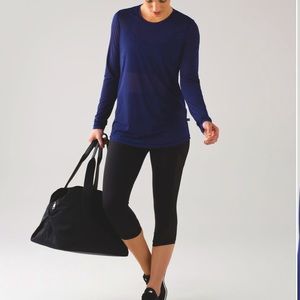 Lululemon Fit Physique Sheer Mesh Long Sleeve Hero Navy Blue 6